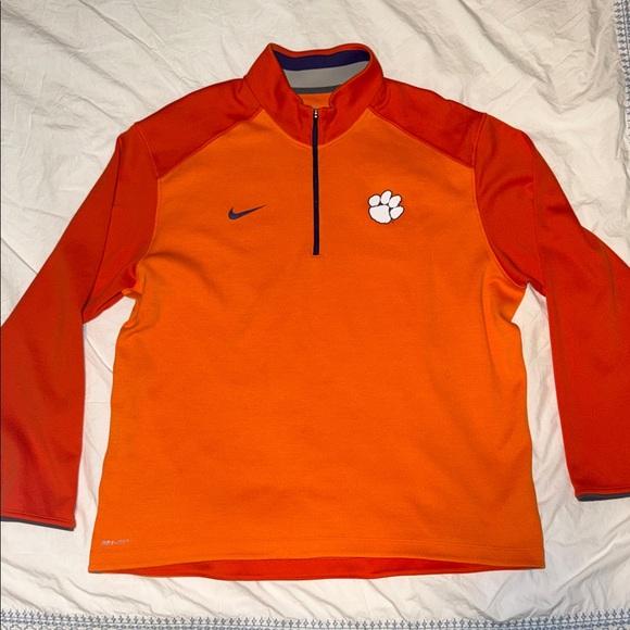 Nike Other - Nike Clemson Orange Quarter-Zip Pullover with Logo Size XXL